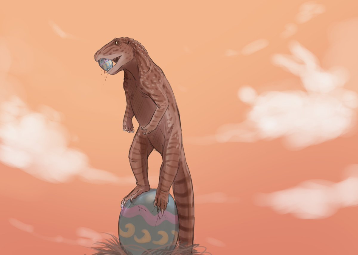Rhydian_Kroft's tweet photo. Some Easter treats for the creatures this #paleostream, Tullimonstrum, Ornithosuchus, Xerces blue &amp; Ninjemys. https://t.co/4OGQkjmOYd