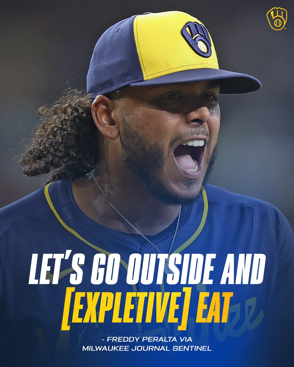 Brewers's tweet photo. You know what? [Expletive] yeah!

Five more scoreless innings for @FreddyPeraltaRD 🔥 https://t.co/UA8mwAast0