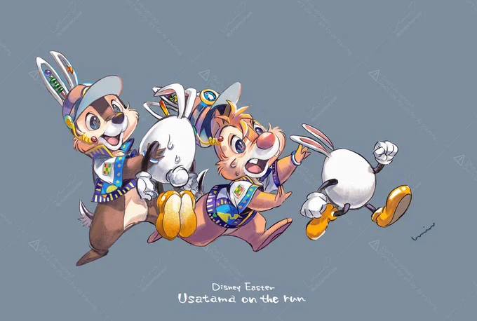 そういえばイースターの季節なのでイースター絵再掲しとこ～～～～!春旅とうさたま大好き…ワンダーランドもいつか描きたい 