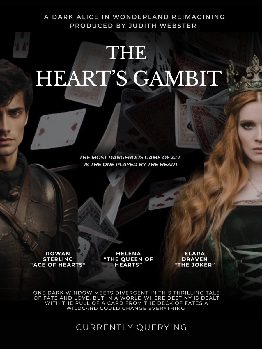 In Cardonia destiny is dealt w/the pull of a card from the Deck of Fates. When Elara draws the Joker—a card that shouldn't exist—she must unlock her powers or lose her head. Her only hope lies w/the prince whose charm hides a rebellion to shatter the kingdom #PosterPitQ #F #A