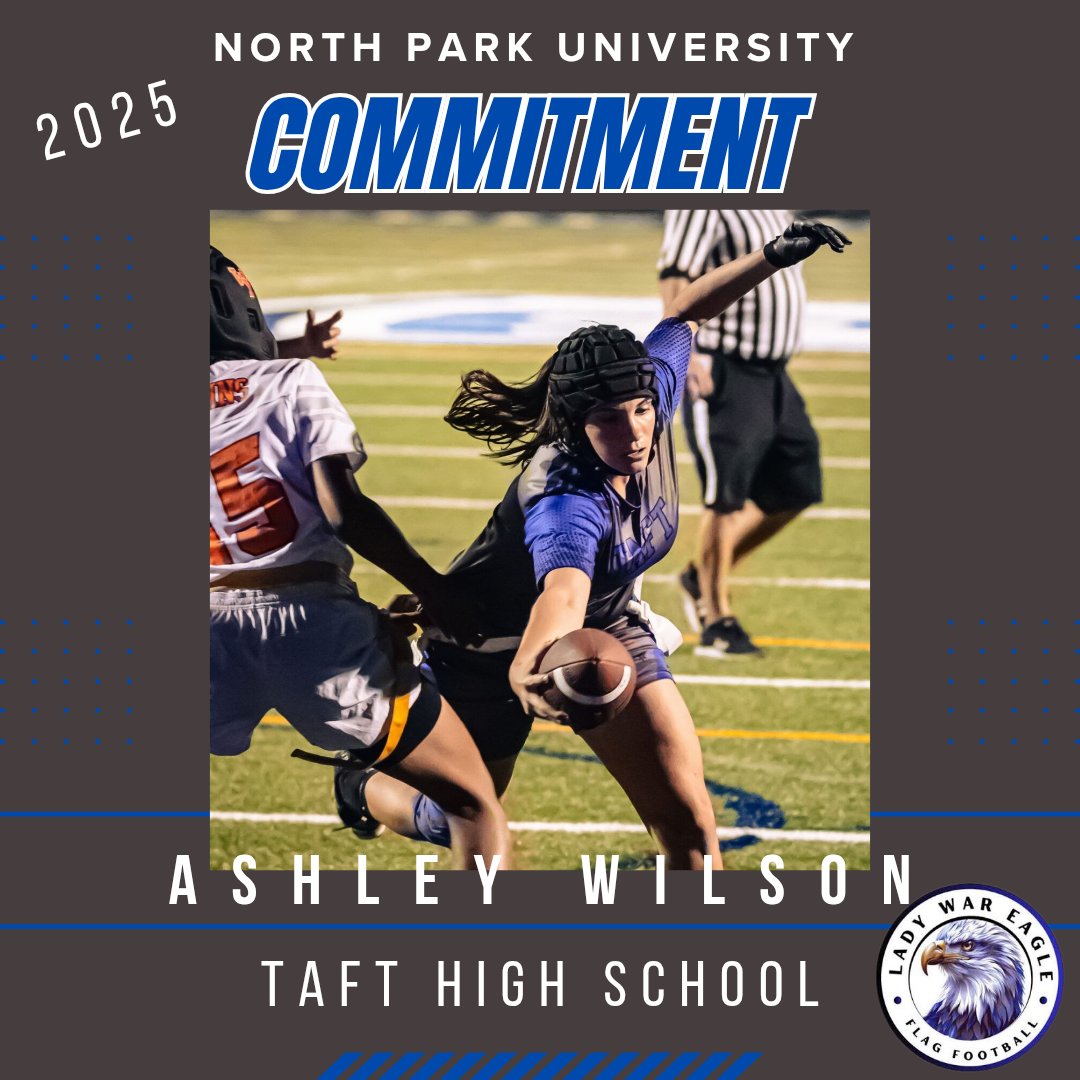 LadyWarEagle's tweet photo. Congrats to senior Ashley Wilson on her commitment to North Park University. There, she will continue her academic and flag football career! Way to go Ashley! @CPLAthletics @mikeclarkpreps @mikeywoj @Silva321FUTP60 @IHSA_IL @BearsOutreach @wciu https://t.co/EDR4gH3y5l
