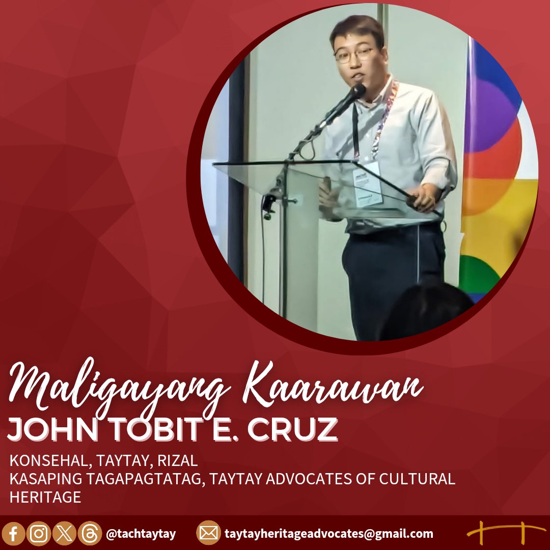 tachtaytay's tweet photo. Binabati po natin ngayong araw ang isa sa mga tagapagtaguyod ng kasaysayan at pamanang kultura sa bayan ng Taytay, si Konsehal Tobit Cruz.

Mula po sa amin sa @tachtaytay, kami po ay bumabati sa iyo ng isang maligayang kaarawan, Konsehal @tobitcruz! https://t.co/xxtXYRUEBH