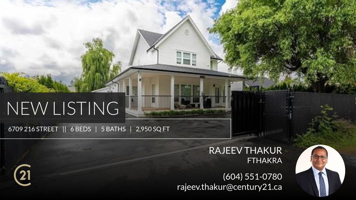 📍 New Listing 📍 Take a look at this fantastic new property that just hit the market located at 6709 216 Street in Langley. Reach out here or at (604) 551-0780 for more information

Regards

Rajeev Thaku... homeforsale.at/6709_216_STREE…