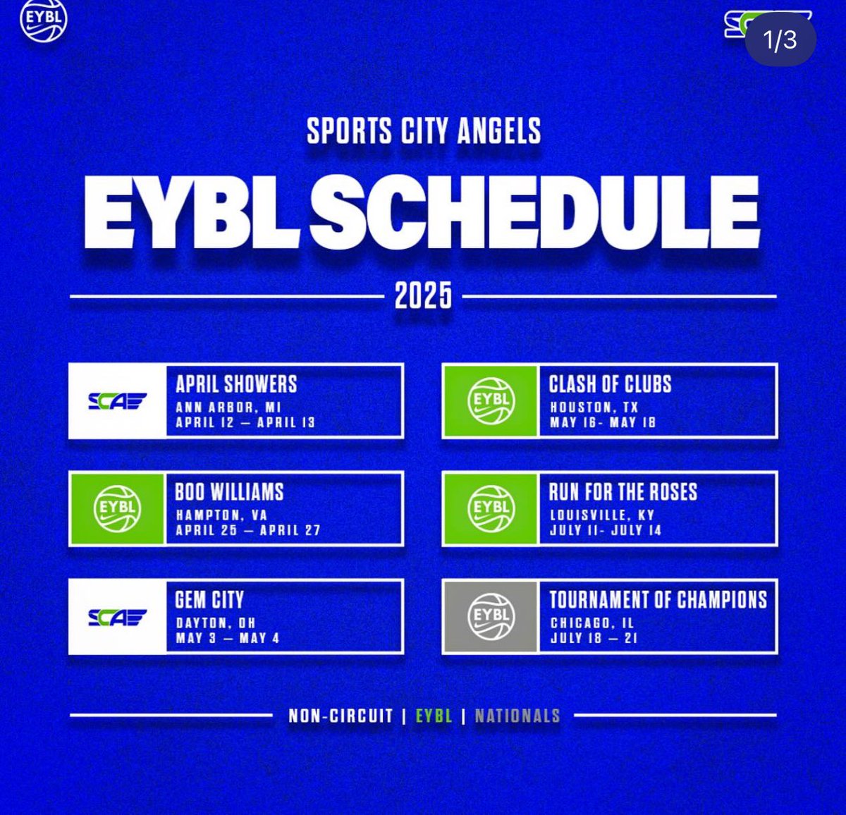 Here’s my aau schedule for this year!!