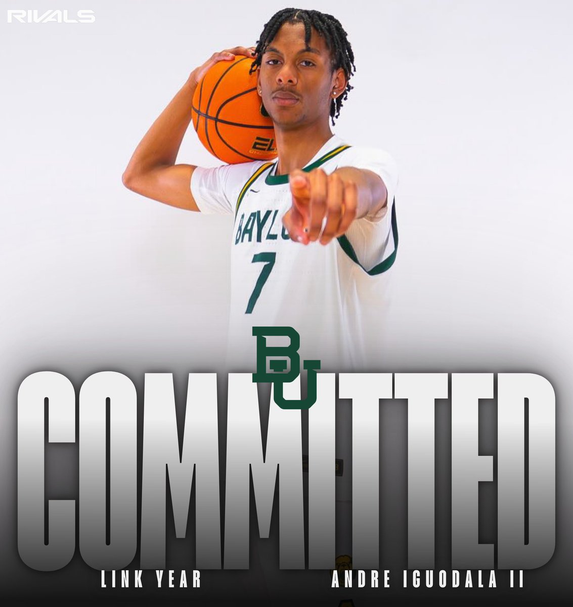 RivalsPortal's tweet photo. 2025 @LinkHoops forward Andre Iguodala II (@andreiggyy) has committed to Baylor, source tells @RivalsHoops. 

He is the son of 4x NBA Champion @Andre Iguodala.

https://t.co/fPZkcgx71u https://t.co/9xlL4GaOST