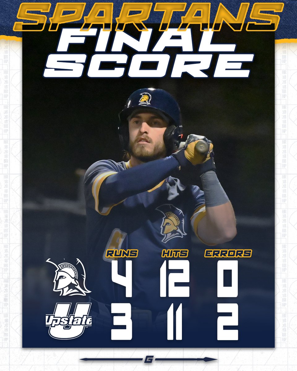 SPARTANS WIN!!!

⚾ UNCG prevails 4-3 in a 15-inning thriller to even the series!
⚾ Jernigan forced extras with a two-out pinch-hit RBI triple in the ninth!
⚾ Murchison and Thompson Jr. combined for 17 Ks!
⚾ Chapman got the W with two shutout innings!

#letsgoG
