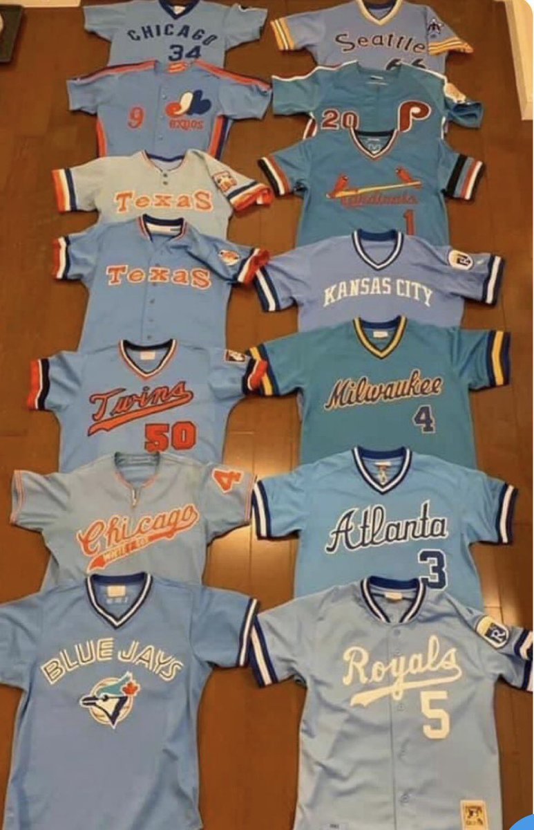 Love these powder blue baseball jerseys 😍