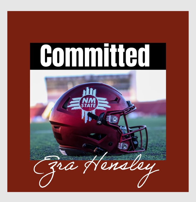 Ezra Hensley (@ezrahensley5) on Twitter photo After much thought and conversation with coaches and My Family, I have decided to decommit from CSU Pueblo. I officially COMMIT to <a href="/NMStateFootball/">New Mexico State Football</a> <a href="/Coach_TSanchez/">Coach Tony Sanchez</a> <a href="/CoachCannova63/">John Cannova</a> <a href="/DCobb27/">HERCULES</a> <a href="/mjgaynor/">Matt Gaynor</a> <a href="/Robcast70/">Robert Castaneda</a> <a href="/PrepRedzoneNM/">Prep Redzone New Mexico</a> <a href="/nmprepcosports/">New Mexico Prep and College Sports</a> <a href="/nmpreps/">NMPreps</a> <a href="/CoachDaniels06/">Coach Daniels</a> <a href="/damehova9/">Damon Simmons</a> After much thought and conversation with coaches and My Family, I have decided to decommit from CSU Pueblo. I officially COMMIT to <a href="/NMStateFootball/">New Mexico State Football</a> <a href="/Coach_TSanchez/">Coach Tony Sanchez</a> <a href="/CoachCannova63/">John Cannova</a> <a href="/DCobb27/">HERCULES</a> <a href="/mjgaynor/">Matt Gaynor</a> <a href="/Robcast70/">Robert Castaneda</a> <a href="/PrepRedzoneNM/">Prep Redzone New Mexico</a> <a href="/nmprepcosports/">New Mexico Prep and College Sports</a> <a href="/nmpreps/">NMPreps</a> <a href="/CoachDaniels06/">Coach Daniels</a> <a href="/damehova9/">Damon Simmons</a>