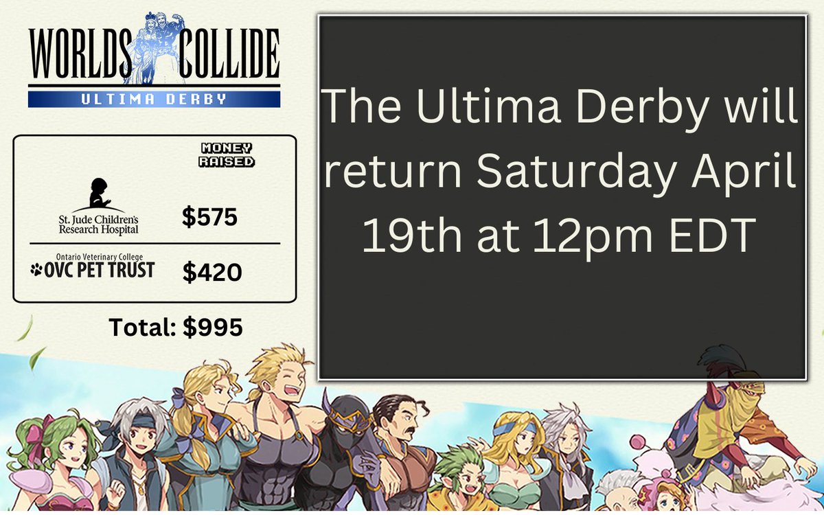 FF6_WC's tweet photo. Day one of the Ultima Derby is in the books! History was made and we’ll be back tomorrow at 12pm EDT! https://t.co/nLjC1qHemX