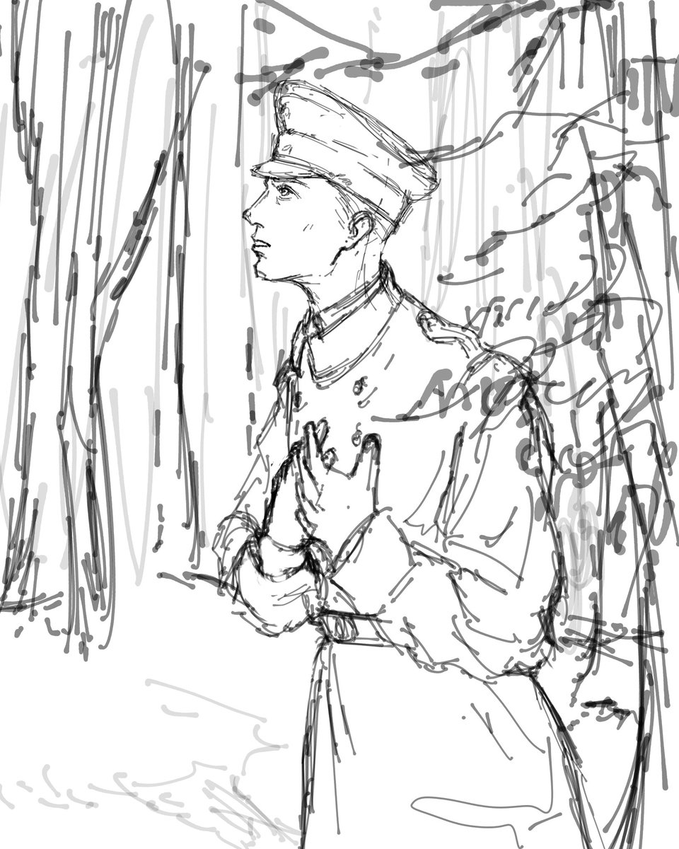 I've been drawing this guy for nearly 3 years but he still hasn't had a name. I just call him the serious lieutenant 🥲