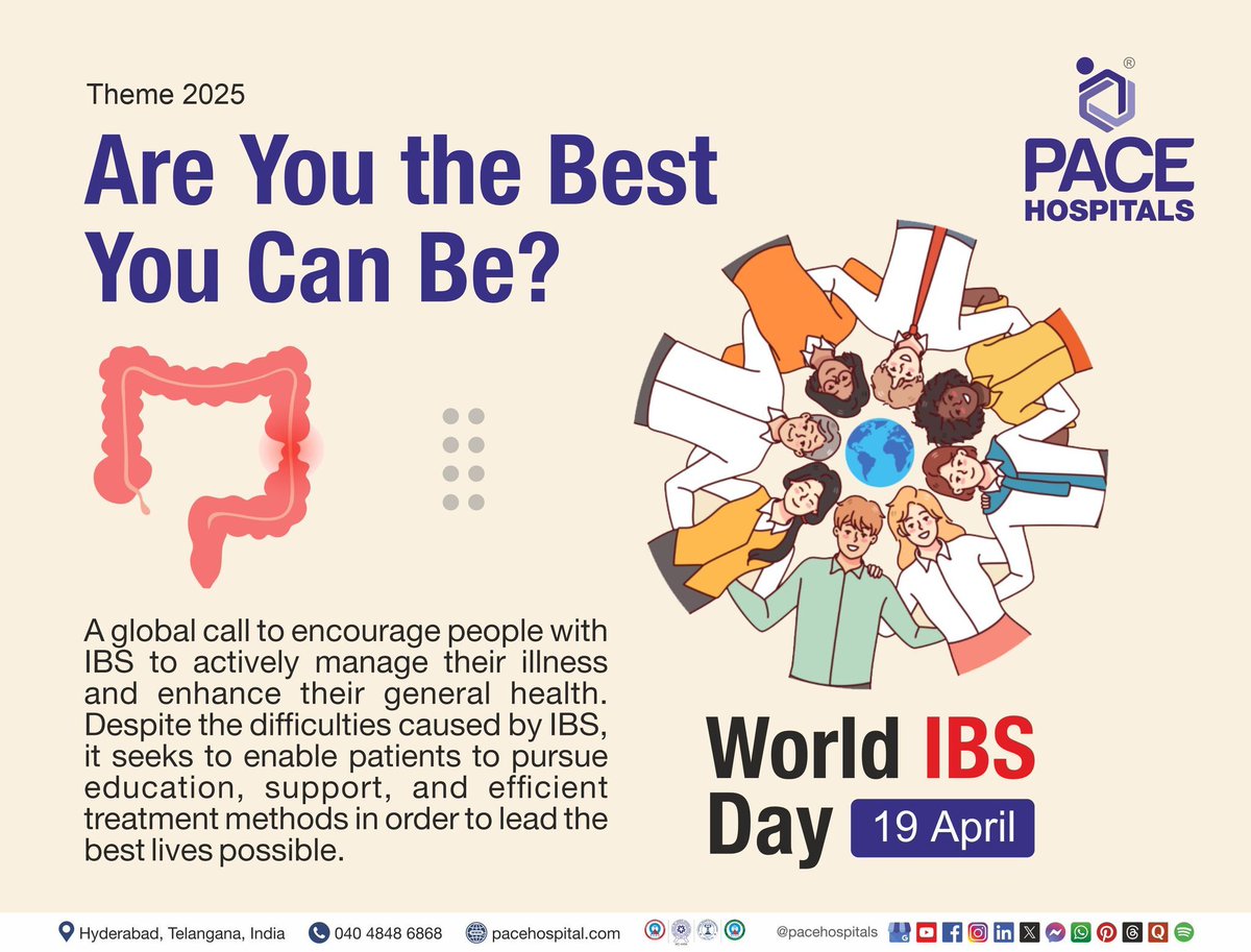 🌍 World IBS Day reminds us that Irritable Bowel Syndrome affects millions — yet many suffer in silence. Bloating, cramps, and unpredictable digestion aren’t “just in your head.” 

Know more: bit.ly/43HjGOe

#WorldIBSDay2025 #Healthcare #PACEHospitals #Hyderabad #India