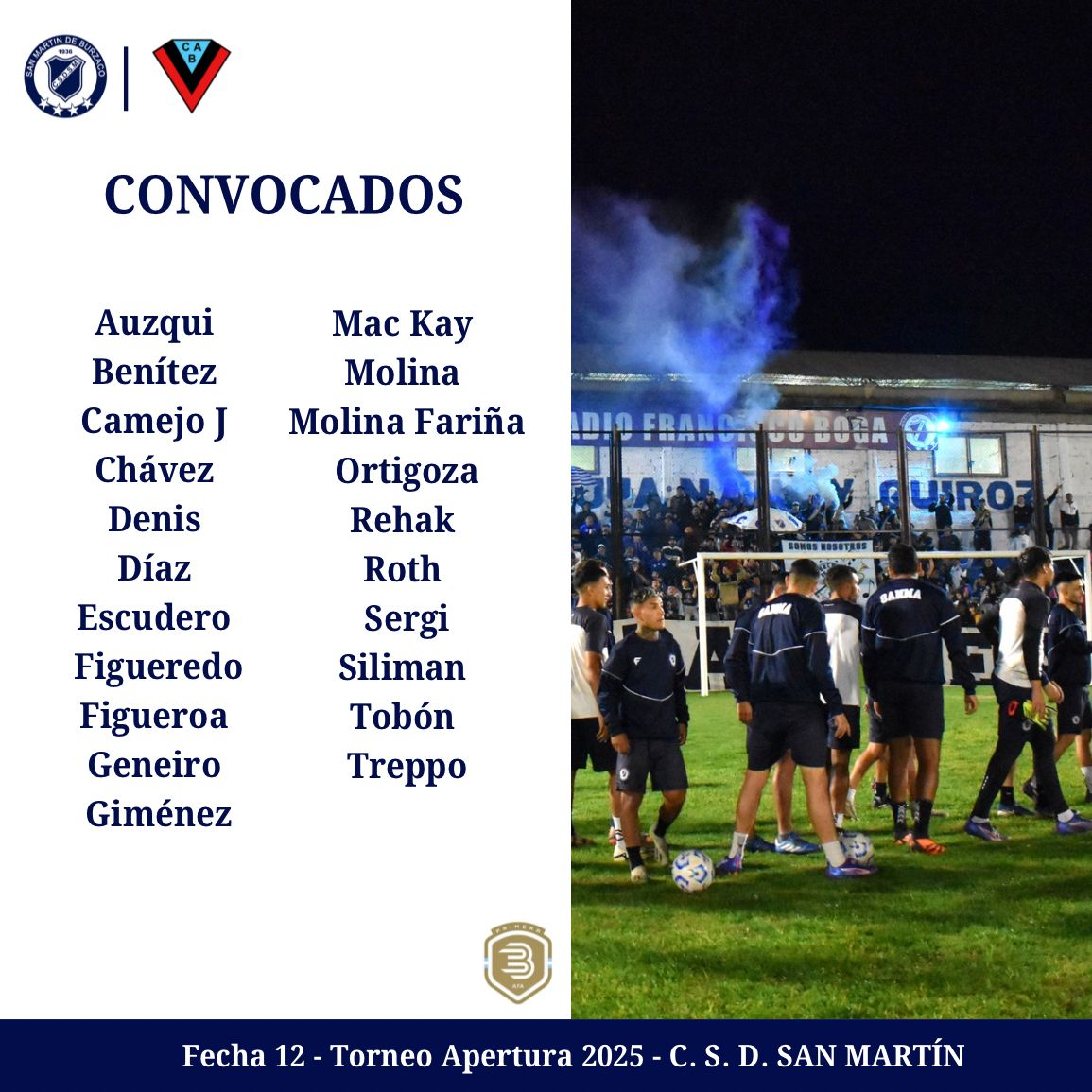 SanMartinBurz's tweet photo. #CONVOCADOS

📋⚽️ Estos son los elegidos por el "Ruso" Scurnik para enfrentar a #BrownA por la Fecha 12 del Torneo Apertura de Primera B.

#VamosSanma #ElMasGrandeDelDistrito https://t.co/WWDf8ltx30