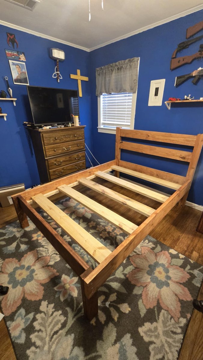 PruffessorPug's tweet photo. Turns out its been almost a year since I've logged into this account. I've built a couple more things since the last image of a table and bedside table. https://t.co/2MYj8LwHWT