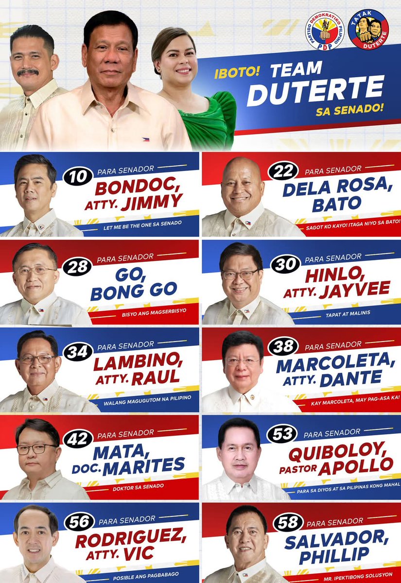 RyanLingo_'s tweet photo. Pero itong Duterte Ten senatoriables huwag natin kalimutan sa araw ng eleksyon.

Mahirap dayain kapag overwhelming ang botong makukuha nila. Marami ang aalma kapag dinaya nila.

Basta sama-sama tayong mag-PDP LABAN STRAIGHT!👊👊👊✔️✔️✔️
#DuterTEN
#TeamSuka
#PilipinasDuterteParin https://t.co/j0pViObC1W