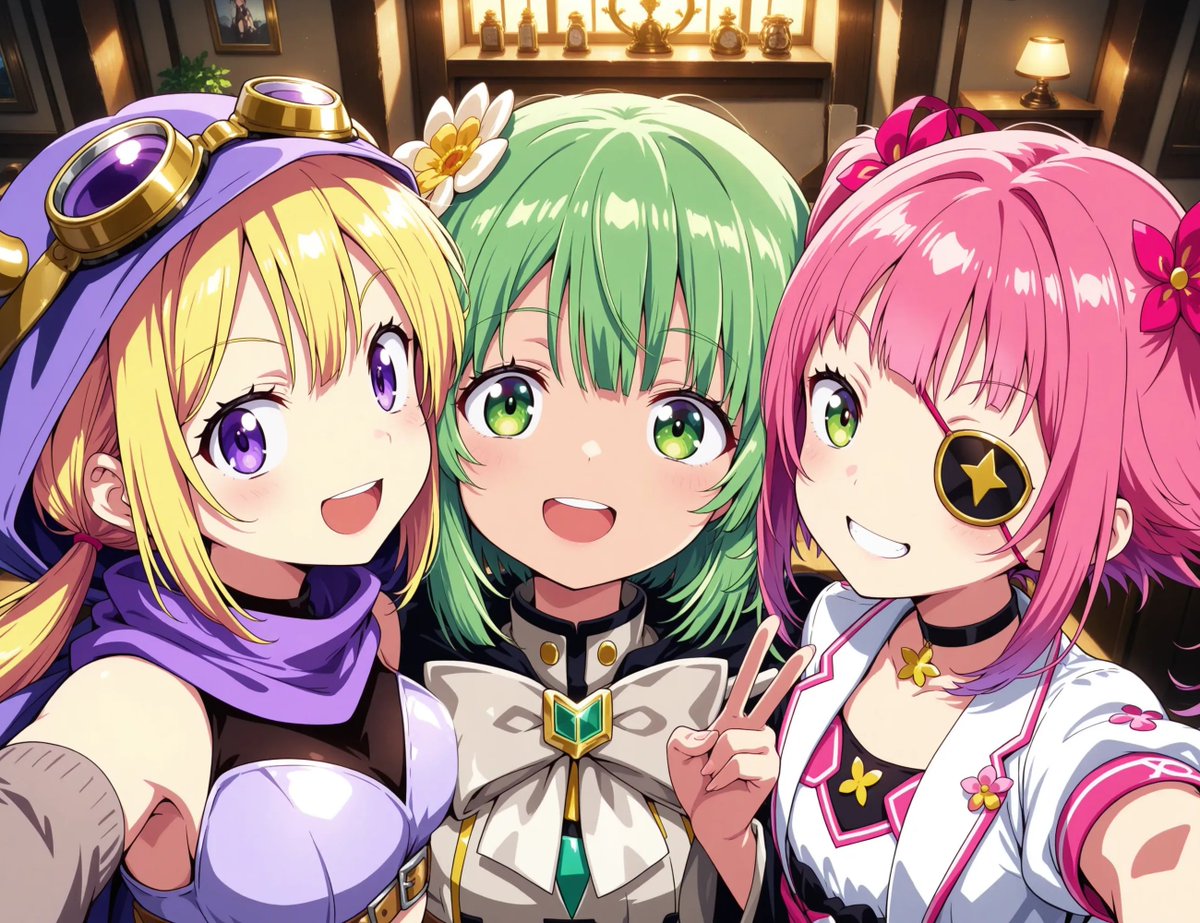 hhpoo202407's tweet photo. 夏目かこ、三栗あやめ、深月フェリシア
この三人が並んでるだけでなんか幸せな気分になります。
イベントとかで出番増えてほしい

#AIイラスト #まどドラ #マギレコ https://t.co/FUoCCo82UM
