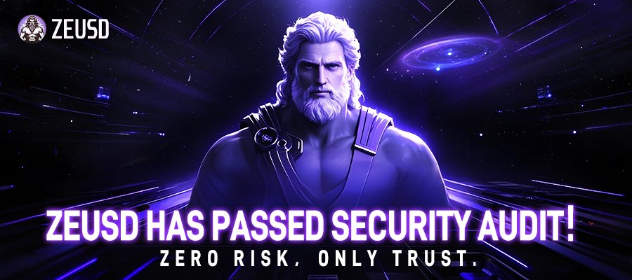 ZeusDao_cc's tweet photo. ZeusD Has Passed Security Audit!  
In the DeFi space, security is non-negotiable.  

Ensuring top-tier smart contract security and transparency.  

Your assets, your control.
Zero risk, only trust. https://t.co/0BcBBHcnPr