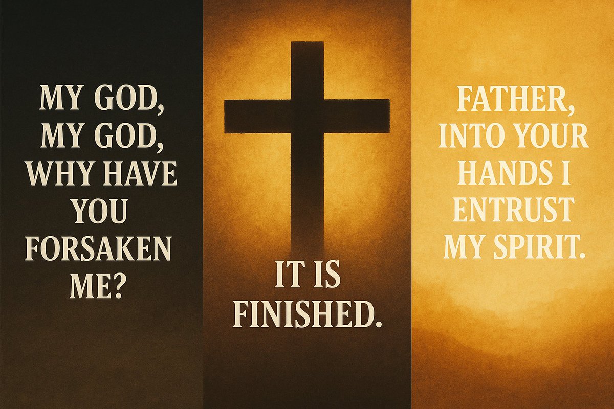The Last Words of Jesus ✝️
On the cross, Jesus spoke three powerful phrases. Each one revealed something deeper about His love and sacrifice:

1️⃣ “My God, my God, why have you forsaken me?”
Matthew 27:46, Mark 15:34
In His deepest pain, He quoted Psalm 22,  showing us He