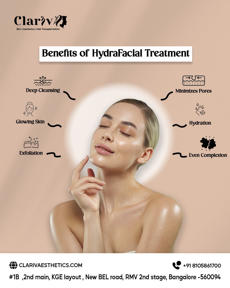clarivofficial's tweet photo. HydraFacial is the ultimate treatment for deep cleansing, minimizing pores, and achieving glowing skin. It gently exfoliates, hydrates, and removes impurities, leaving your skin feeling refreshed and radiant.
Book your HydraFacial today!

#hydrafacial #hydrafacialglow #clariv https://t.co/EgAmTSZa6j