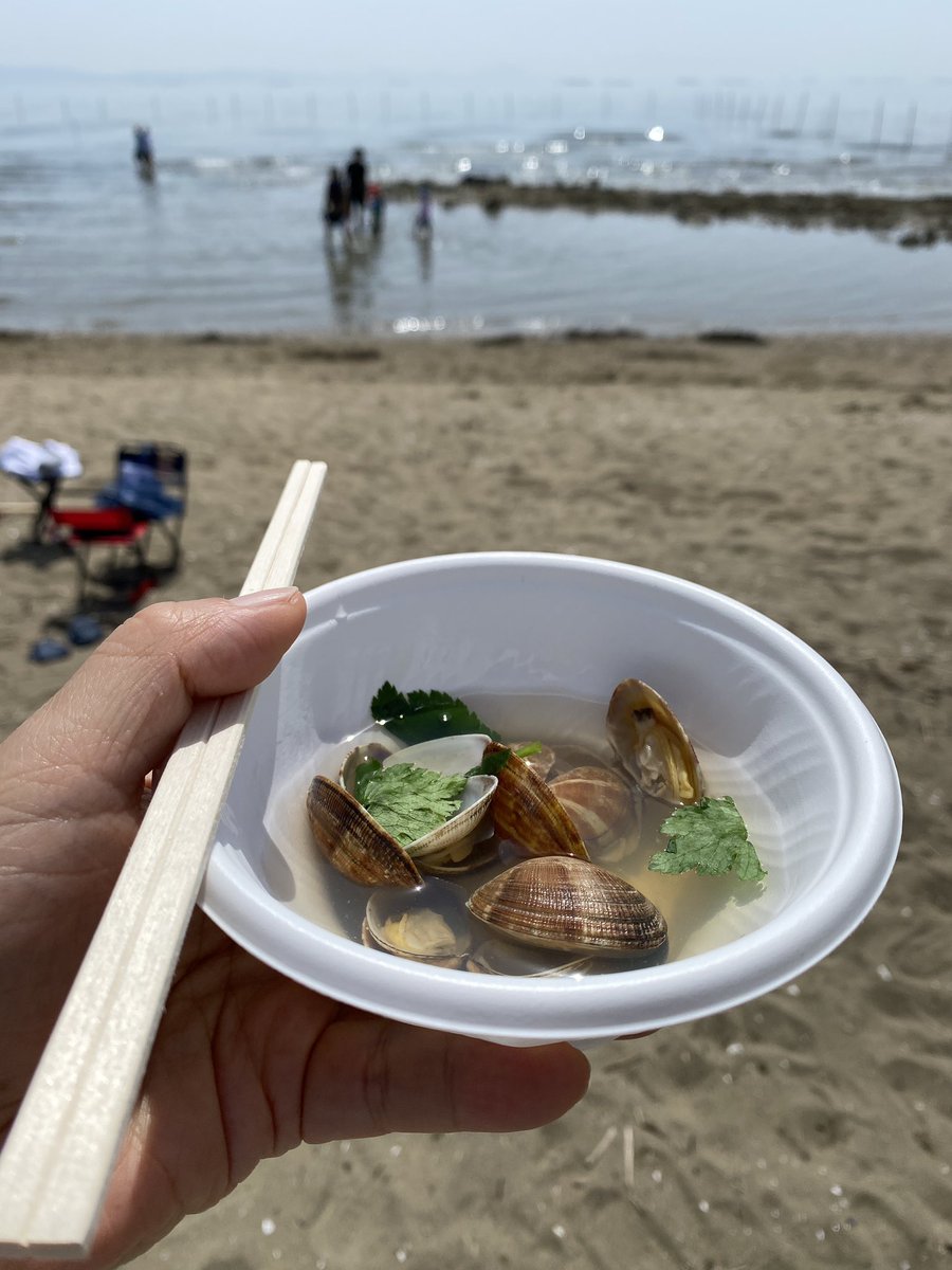 auraplanning's tweet photo. 新舞子浜でアサリ汁 https://t.co/psRd1P3ruQ