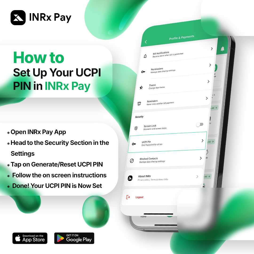 inrxpay's tweet photo. 📱 Instagram / Facebook Caption 🔐 Secure your crypto in seconds!
Set up your UCPI PIN on INRx Pay and make every transaction safe & smooth.
📲 Go to Security Section → Tap Generate / Reset UCPI PIN → Done!
.
.
#INRxPay #UCPI #CryptoPayments #CryptoSecurity #Web3MadeEasy #DigitalWallet #CryptoApp #BlockchainLife #CryptoIndia #Web3Community #DecentralizedFinance #SecureTransactions #CryptoOnTheGo #PaymentSolutions #DigitalSecurity