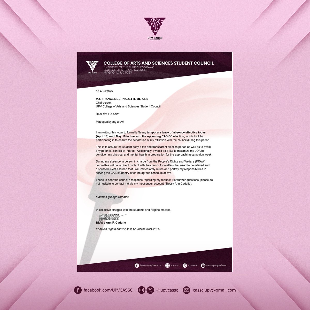 UPV CAS SC tweet media