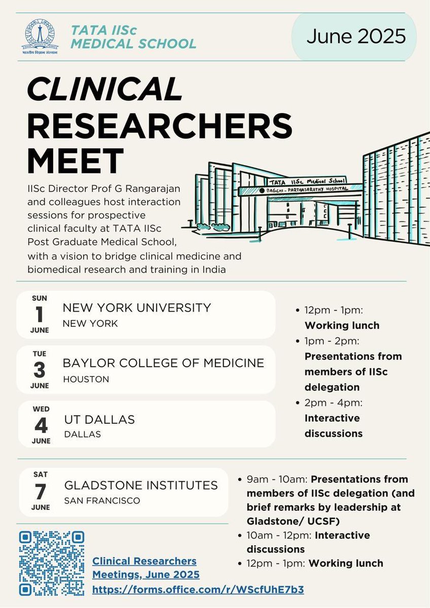 Indian American medical researchers considering a move to India may take a look at this.
Indian Institute of Science is India’s premier science institute founded by Tata’s and they are building a medical institute.