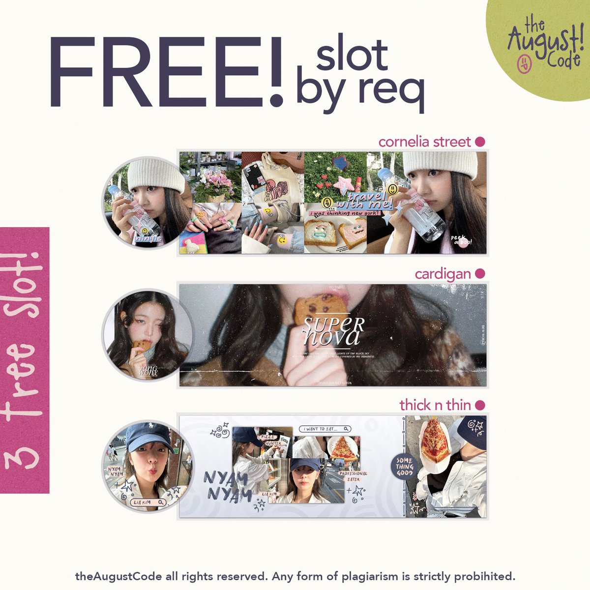 theAugustCode's tweet photo. Help repost? Thx!
HAPPIEST BIRTHDAY @dearayis ππ
#The23rdEraOfAve #AprilWithAve
Dalam rangka ulang tahunnya, Kak Ave mau bagi bagi 3 FREE SLOT BY REQUEST nih.
Check alt & scroll for the details yap!
Will be drawn on April 23rd, 2025. π₯³
#zonauang #zonajajan https://t.co/YpeT3aLkvs