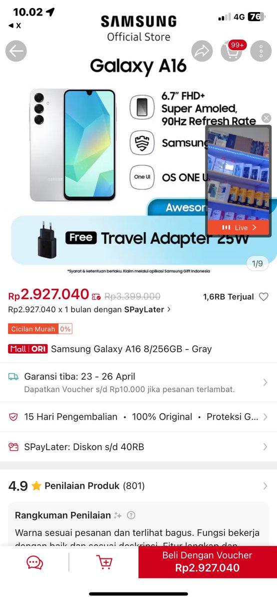 IamCaaaaaa's tweet photo. @ShopeeID MAU SAMSUNG GALAXY A16 https://t.co/NhMbDlhXjz