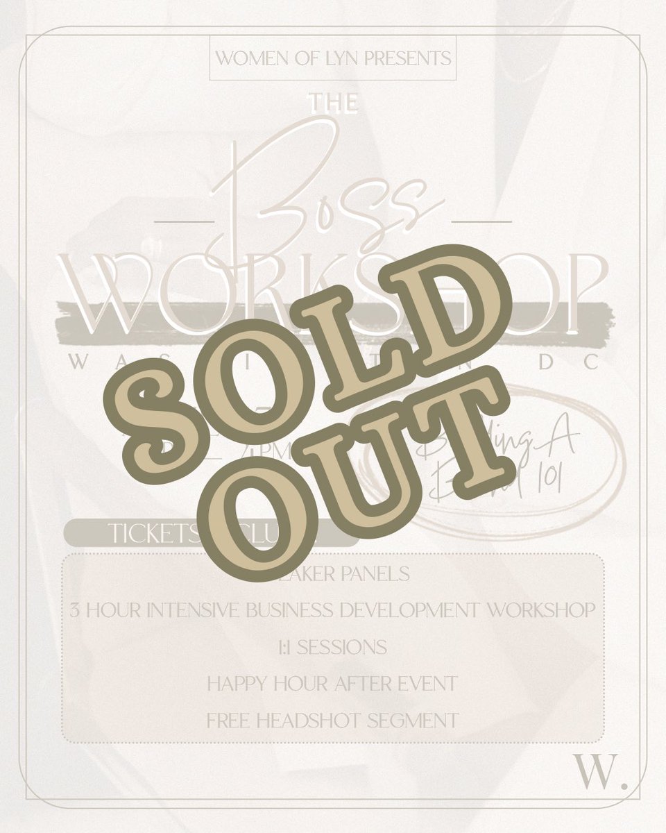 The Boss Workshop: Building A Brand 101 is officially sold out!

See you ladies on April 27th in Washington, DC. ✨