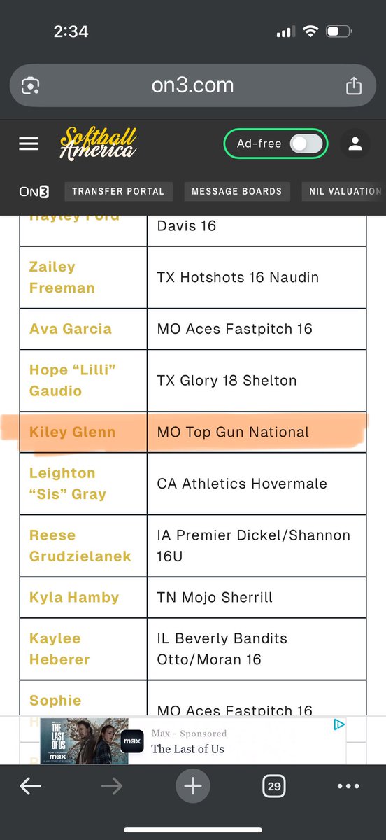 Kiley Glenn (@kiley5glenn2027) on Twitter photo Thank you <a href="/SoftbalAmerica/">Softball America</a> for recognizing me to be apart of the 2027 watchlist! Huge congrats to all of the other 2027’s who got nominated as well. I’m very grateful for everyone who has helped me get to this point. <a href="/TGASciara/">Top Gun National 16</a> <a href="/nboli8/">Nicole Trimboli</a> <a href="/Coach_GM_/">Coach Maestretti</a> Thank you <a href="/SoftbalAmerica/">Softball America</a> for recognizing me to be apart of the 2027 watchlist! Huge congrats to all of the other 2027’s who got nominated as well. I’m very grateful for everyone who has helped me get to this point. <a href="/TGASciara/">Top Gun National 16</a> <a href="/nboli8/">Nicole Trimboli</a> <a href="/Coach_GM_/">Coach Maestretti</a>