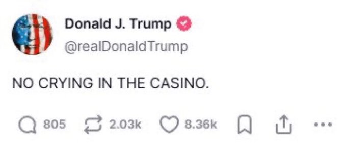 KQ1075's tweet image. If crypto feels overwhelming and the world seems to be against you, just remember—it's all one big casino. Rule #1No crying Rule #2Don’t forget Rule #1