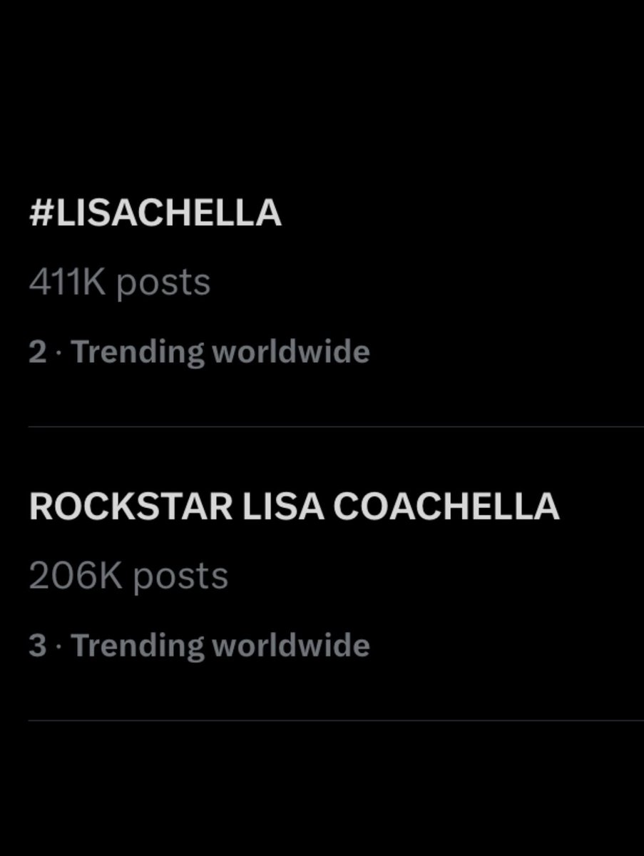 LISANATIONS_'s tweet photo. #LISACHELLA takes over, now trending #2 worldwide. ROCKSTAR LISA COACHELLA at #3! https://t.co/YydXQFrW0J