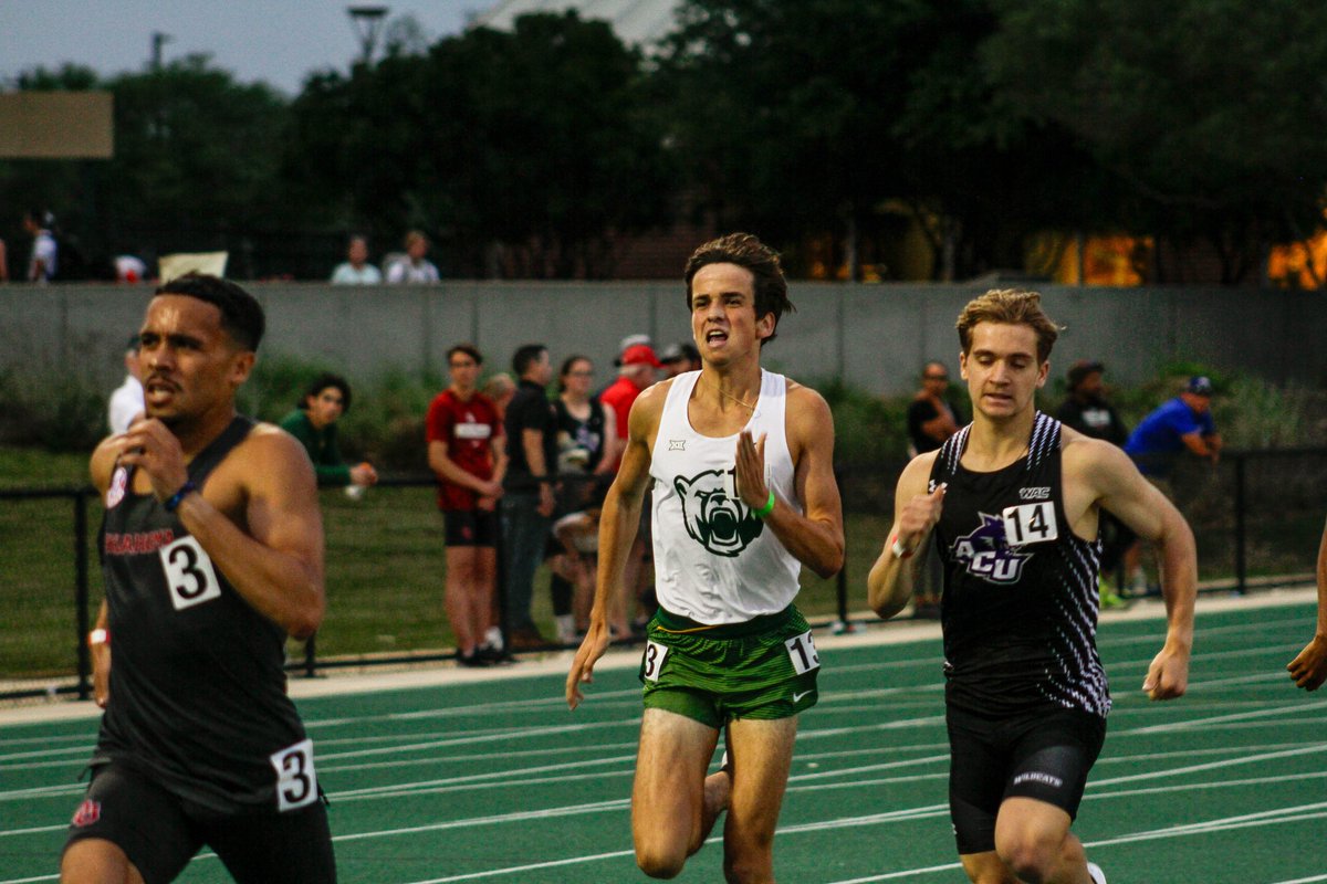 BaylorTrack's tweet photo. Shoutout to the distance Bears! 

Jackie Addy grabs a 3rd place finish in the 1500 at 4:32.89, while Aiden Ramshaw (4th, 3:53.06) and Jack Sterrett (8th, 3:55.41) both finish in the top-10 in the 1500 with new PRs! 

#SicEm 🐻 https://t.co/DcbdYyIJAU