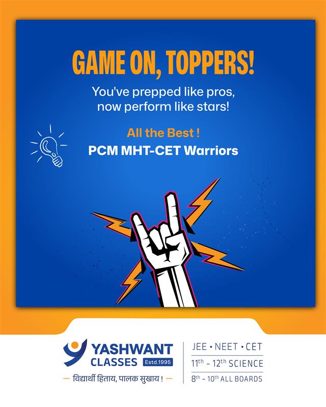 Yashwant_Class's tweet image. All the best to every student appearing for the PCM MHT-CET exam!
 Your hard work, dedication, and late nights will surely pay off.
 Your success is near!

 #MHTCET2025 #PCMExam #StudentSuccess #BelieveInYourself #HardWorkPaysOff #ExamMotivation #YashwantClasses