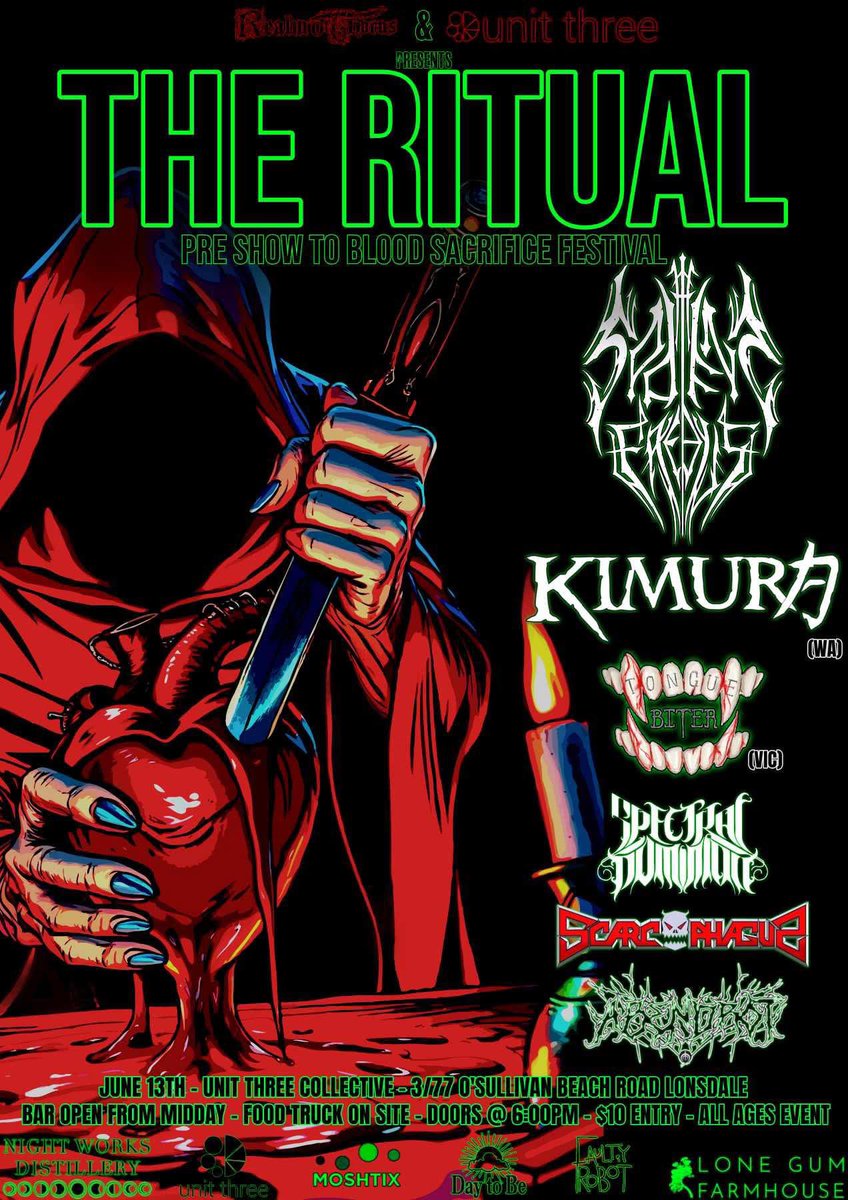 LykanRadu's tweet photo. Upcoming @SpectralDomini1 shows…
Metal United Down Under 2025 Adelaide, Saturday April 26th - Metal to the Grave, Saturday May 3rd - The Ritual, Friday June 13th - Realm of Horrors, Friday October 31st https://t.co/FLDjtPOHOx