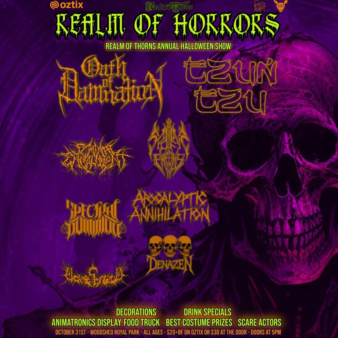 SpectralDomini1's tweet photo. Our 2025 live slate so far…
Metal United Down Under 2025 Adelaide, Saturday April 26th — Metal to the Grave, Saturday May 3rd — The Ritual, Friday June 13th — Realm of Horrors, Friday October 31st https://t.co/nua8omI0Vq