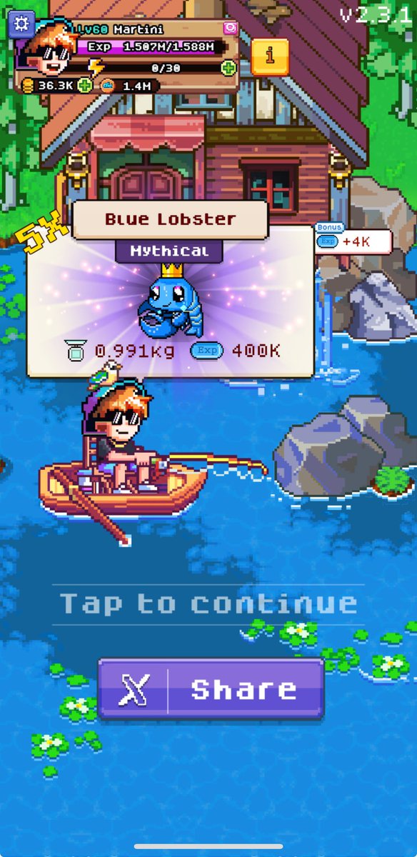 offmartini's tweet photo. I caught a Mythical Fish - Blue Lobster fish ✌️ ooooof 5x
Join with me https://t.co/DuLp5rtrZZ
 #fishing_frenzy https://t.co/zUuGMt7Dvr