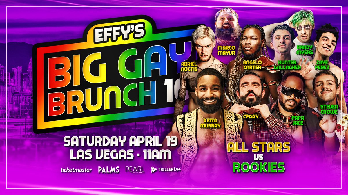 we’ve got some new faces this brunch find your new fav or your gay awakening finally and show the fuck up tomorrow 

#effybgbx
April 19 2025
11amPST
Pearl Theater 
at the Palms Resort Vegas!

get tickets now or at the door 
ticketmaster.com/game-changer-w…