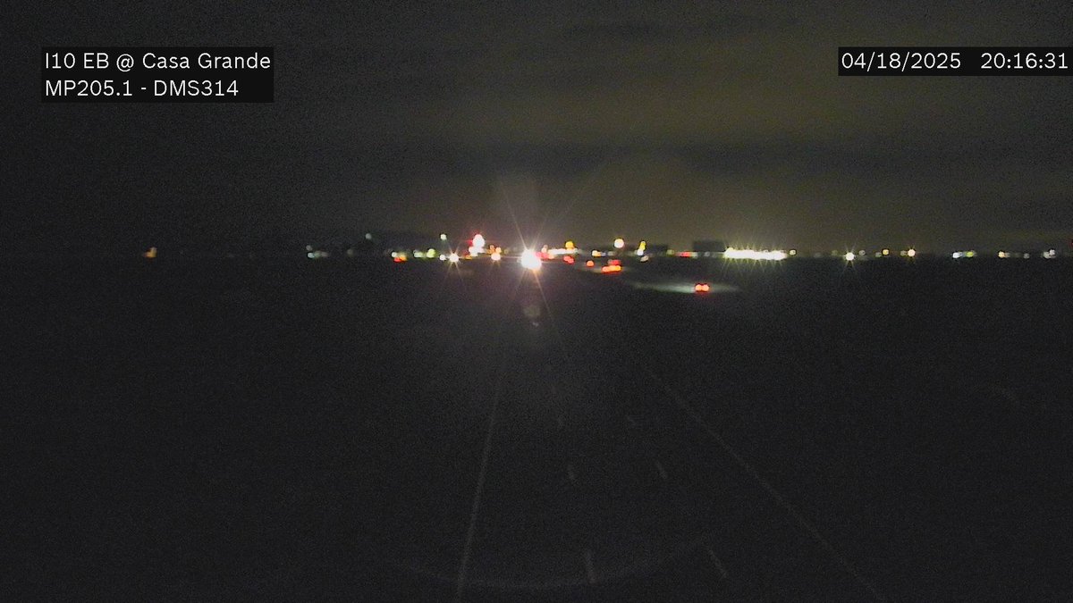 This ADOT traffic camera on I-10 near Eloy and Arizona City showed an evident wall of dust moving south nearly 30 minutes ago. A Dust Advisory has been issued for the next 45 minutes for this area following reports of lowered visibility under 1 mile. #azwx