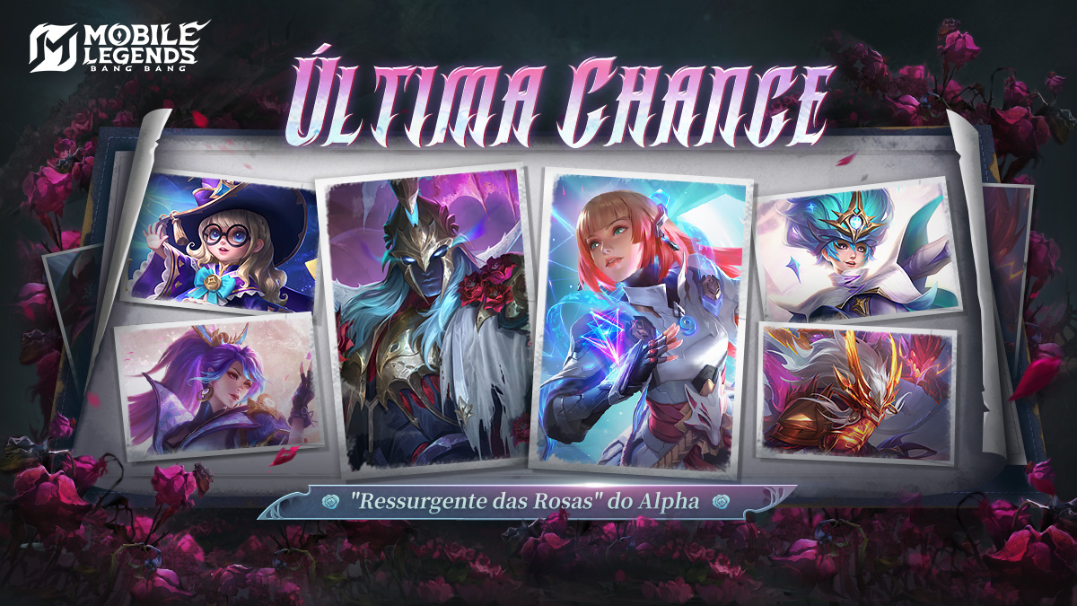 MLBBBR's tweet photo. Última chance para sortear a skin LENDÁRIA de duas formas - "Ressurgente das Rosas" do Alpha! Troque por recompensas exclusivas, incluindo o primeiro Retrato Dinâmico, Selo de ID exclusivo, Efeito de Movimento e mais!
#MobileLegendsBangBang
#MLBBALPHA
#MLBBNewSkin https://t.co/TwAhSnhrH3