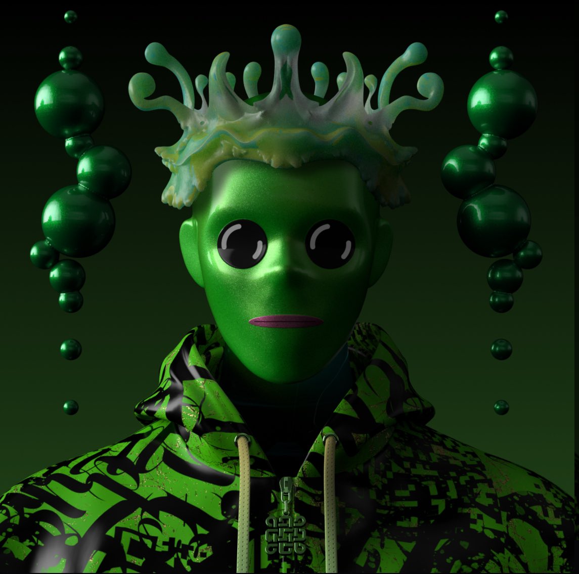 Keep seeing everyone having fun with their new traits on <a href="/newdawnxyz/">New Dawn</a> so I had to join in. Feeling a little green <a href="/psychedelic_nft/">Psychedelics Anonymous</a>