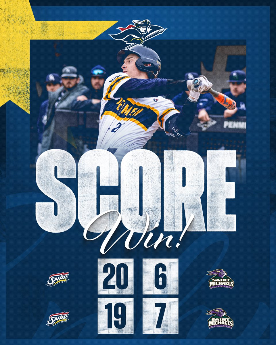 SNHU Athletics (@snhupenmen) on Twitter photo RECAP: <a href="/SNHU_Baseball/">SNHU Baseball</a> Puts Up 39 Runs in Doubleheader Sweep of Saint Michael's snhupenmen.com/news/2025/4/18… RECAP: <a href="/SNHU_Baseball/">SNHU Baseball</a> Puts Up 39 Runs in Doubleheader Sweep of Saint Michael's snhupenmen.com/news/2025/4/18…
