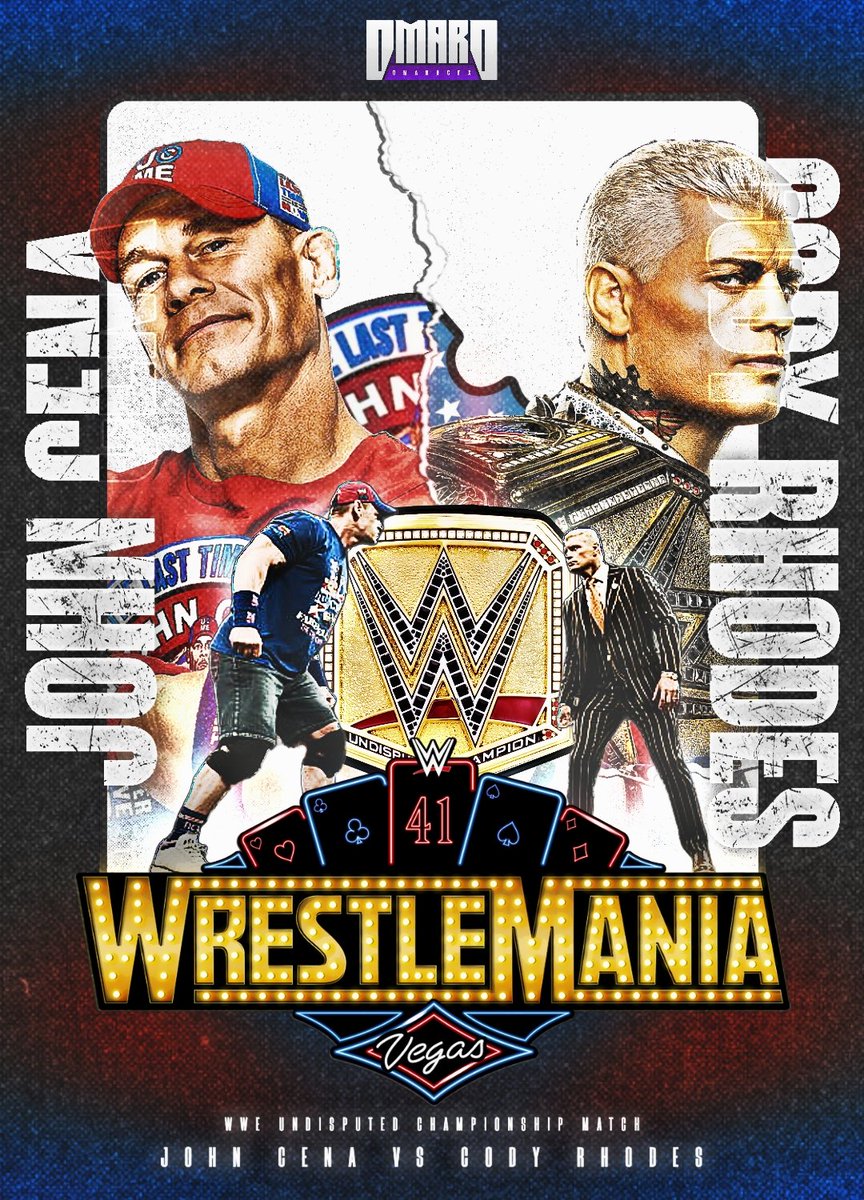 OmaroGFX's tweet image. John Cena VS Cody Rhodes

WWE Undisputed Championship Match 💥 

@CodyRhodes @JohnCena 

#WWE #WWERaw #SmackDown #WWENXT #WrestleMania #GraphicDesigner