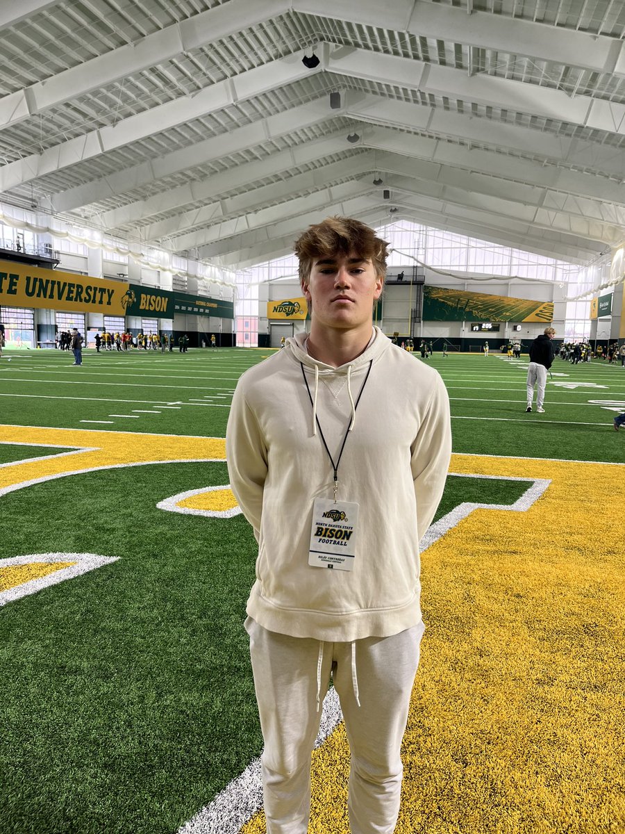 Riley Contreras (@rileycontreras7) on Twitter photo I had a great visit at <a href="/NDSUfootball/">NDSU Football</a> today! Thank you <a href="/CoachSamOjuri22/">Coach_Ojuri</a> and <a href="/CoachLJ38/">Carlton Littlejohn</a> for having me out! Thank you <a href="/CoachDKlieman/">Devin Klieman</a> for taking the time to talk defense with me. Excited to get back out for camp this summer and compete at the highest level!
<a href="/HCRedDevilFB/">Hinsdale Central Red Devil Football</a> <a href="/EDGYTIM/">Timothy “EDGYTIM” OHalloran</a> I had a great visit at <a href="/NDSUfootball/">NDSU Football</a> today! Thank you <a href="/CoachSamOjuri22/">Coach_Ojuri</a> and <a href="/CoachLJ38/">Carlton Littlejohn</a> for having me out! Thank you <a href="/CoachDKlieman/">Devin Klieman</a> for taking the time to talk defense with me. Excited to get back out for camp this summer and compete at the highest level!
<a href="/HCRedDevilFB/">Hinsdale Central Red Devil Football</a> <a href="/EDGYTIM/">Timothy “EDGYTIM” OHalloran</a>