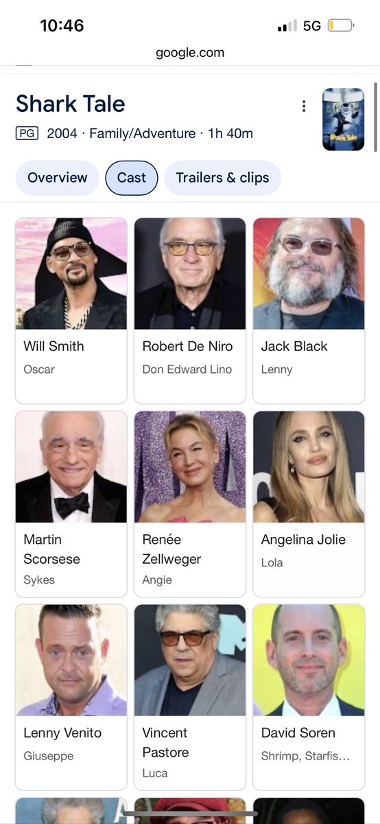 jacob_brunka's tweet photo. It has come to my attention that the 2nd best cast of all time behind The Lorax is Shark Tale (credit to @PHall_45, impressive pull) https://t.co/dFk3pwgaB4
