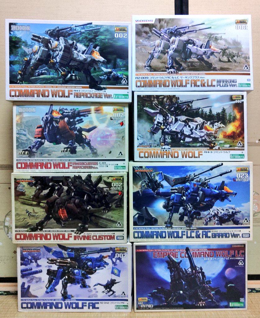 という訳でHMMコマンドウルフの箱絵も18年で8枚目。狼の家族がまた増え という訳でHMMコマンドウルフの箱絵も18年で8枚目。狼の家族がまた増え