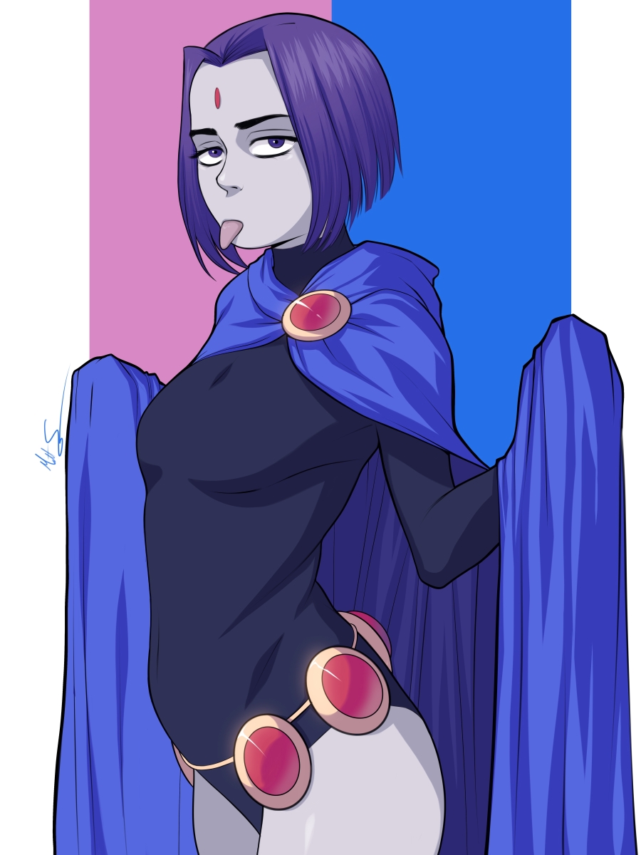 mSperoni's tweet image. Okay, Twitter. What color is Raven&apos;s cape in this picture I made? Is it blue or purple?
