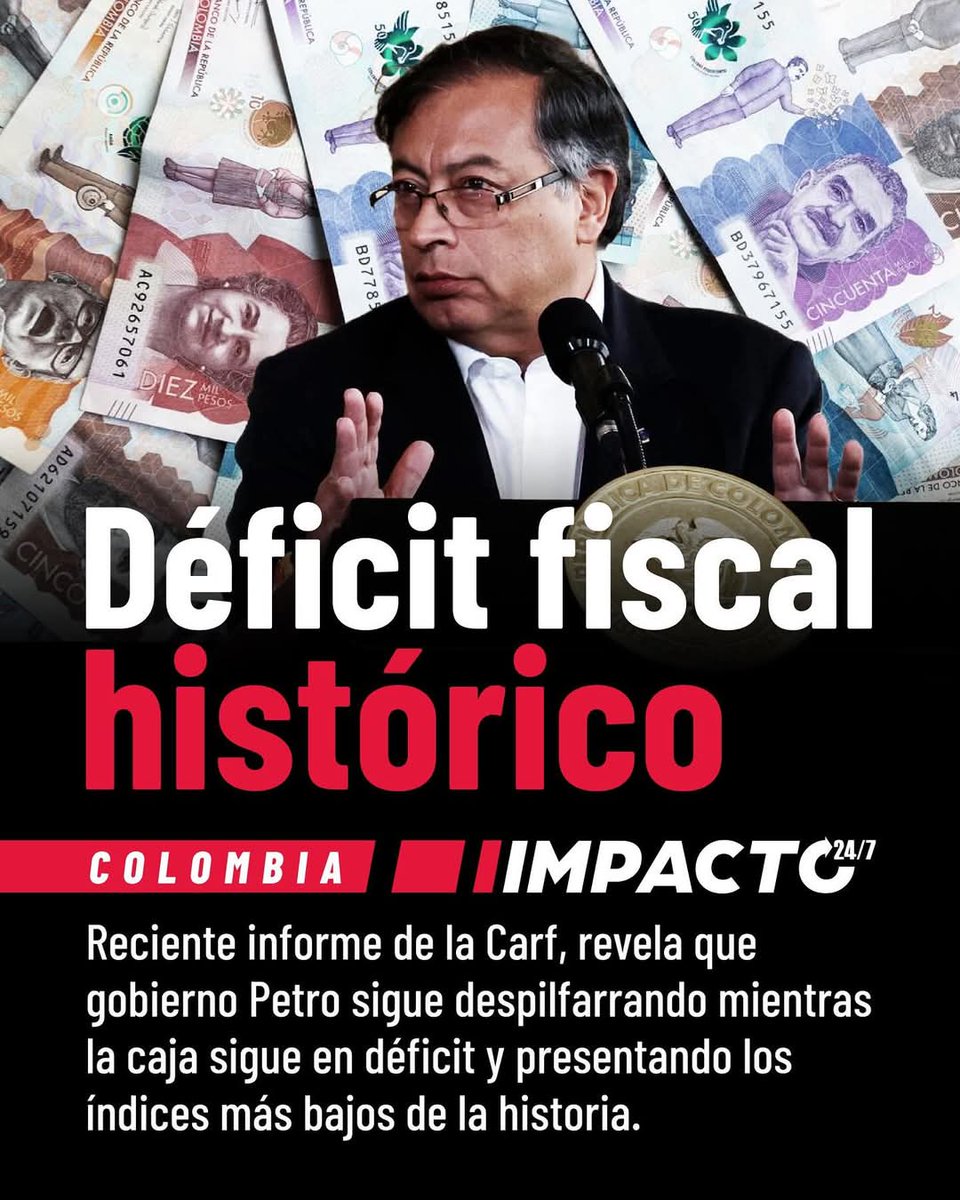 echeverry26's tweet photo. Dejó la olla raspada, faltando todavía un año de su desastroso gobierno. El Comité Autónomo de Regla Fiscal, presentó un informe el pasado 16 de abril, en donde revela que Petro gasta mucho más de lo que ingresa al país, alcanzando el déficit fiscal más crítico de la historia. https://t.co/nTueoEZ9IE
