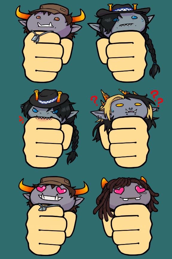 ForgetMeWolf's tweet photo. So I got new emotes of my boys! Look at how cute they are! 🥰✨💙🧡♥️💛
✨Art done by Katnaxel!
#Hiveswap #Homestuck #troll #fantroll #oc #ocart #art #emotes #dancestor https://t.co/WX9Cu8vYQr