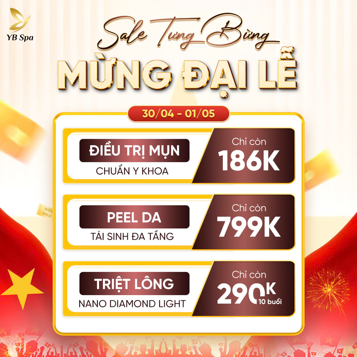 ybspathammy's tweet photo. ✨SẮC NGỜI DA XINH – HÒA NIỀM VUI LỚN✨
🎉YB SALE TƯNG B���NG MỪNG ĐẠI LỄ 30/04 - 01/05 🇻🇳

⚠️ SỐ LƯỢNG GIỚI HẠN – CHỈ 34 SLOT DUY NHẤT!
📥 Inbox ngay để giữ suất – Lỡ tay trôi bài là trôi luôn cơ hội làm đẹp giá hời!
#ybspa #vienthammyybspa https://t.co/7tEKQY8UqJ